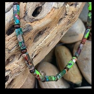 Green Sea Sediment Jasper Beaded Necklace